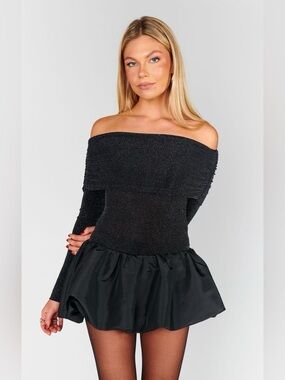 Show me your mumu Charlize Mini Dress Size Small NEW Balloon Trendy Y2K offshoul